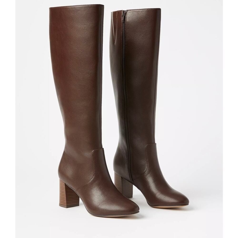 Loft Heeled Tall Boots Brown Block Heel Size 7.5